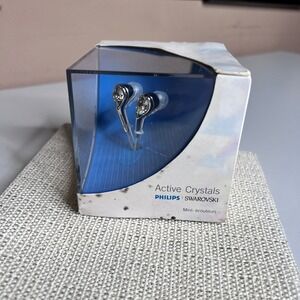 Philips Swarovski Active Crystals In-Ear Headphones Silver SWS8000 Earbuds New